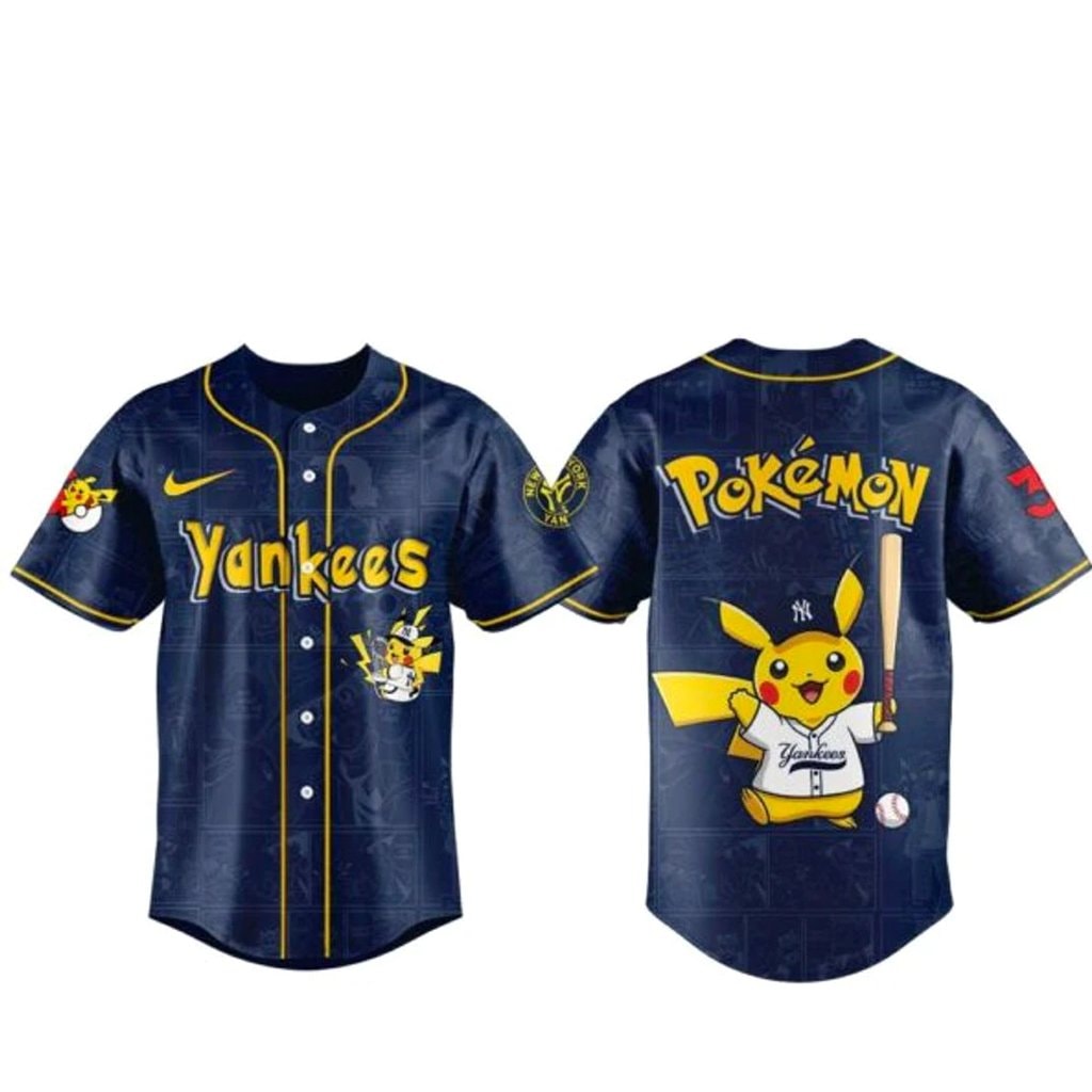Baseball Team x Pokemon 2026 Navy Baseball Jersey Version 2