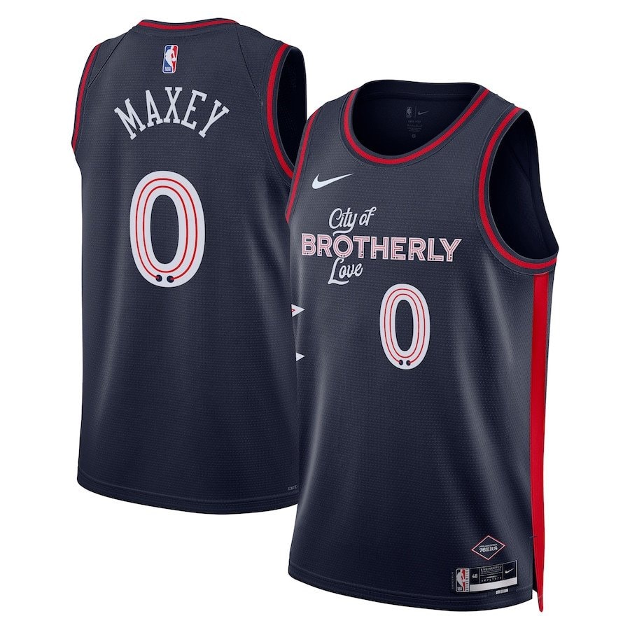 Tyrese Maxey 0 Philadelphia 76ers 2023/24 City Edition Swingman Jersey Navy