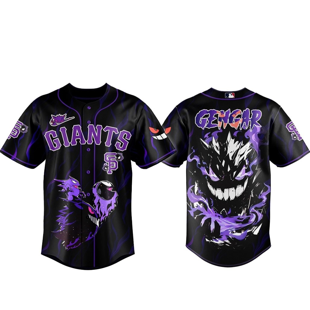 Baseball Team x Pokemon Gengar 2026 Baseball Jersey Version 2