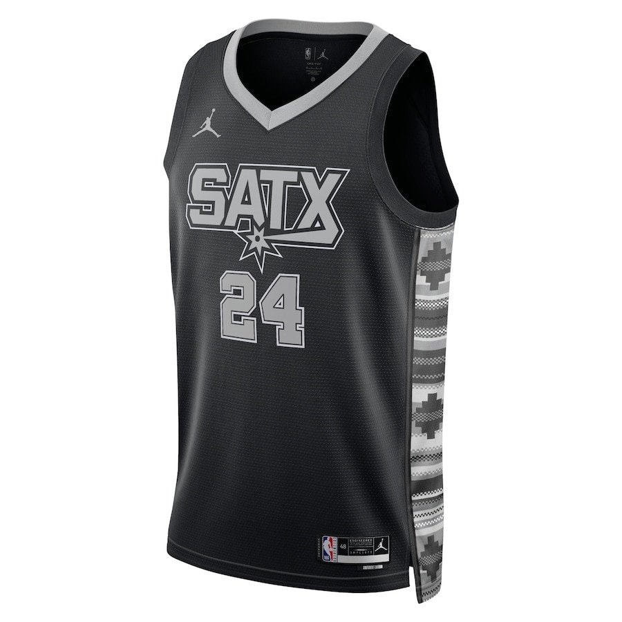 Devin Vassell 24 San Antonio Spurs Unisex Swingman Jersey Statement Edition Black