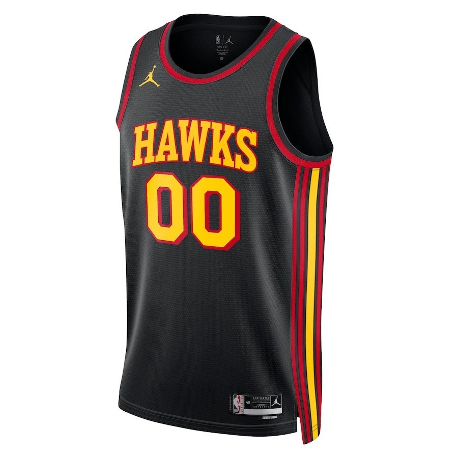 Atlanta Hawks 2023/24 Statement Swingman Custom Men Jersey Black Multicolor