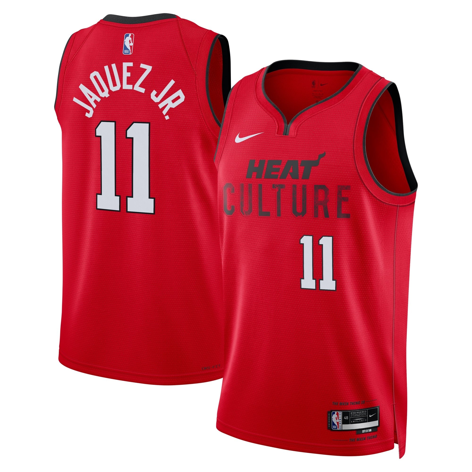 Miami Heat City Edition Swingman Jersey 2024 Red Jaime Jaquez Jr. Unisex