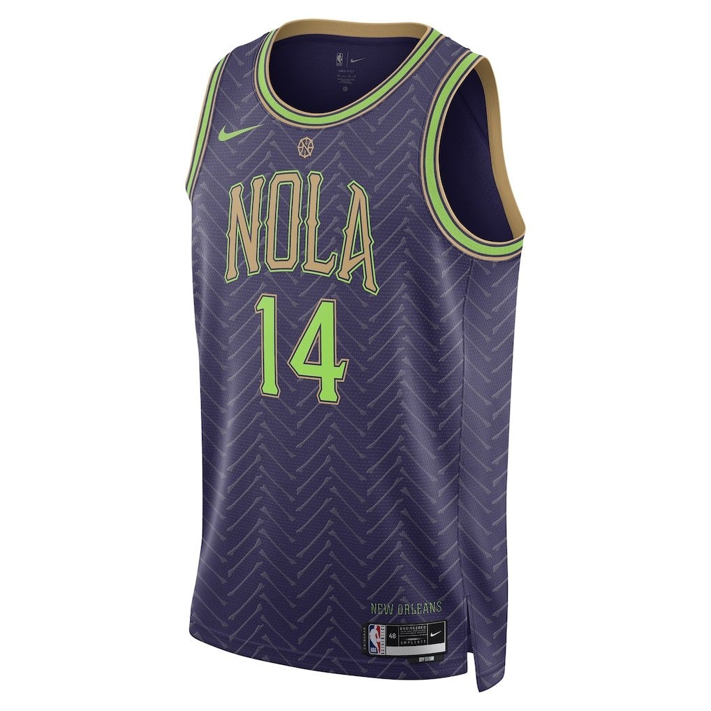 Brandon Ingram 14 New Orleans Pelicans Unisex 2024/25 City Edition Swingman Jersey Purple