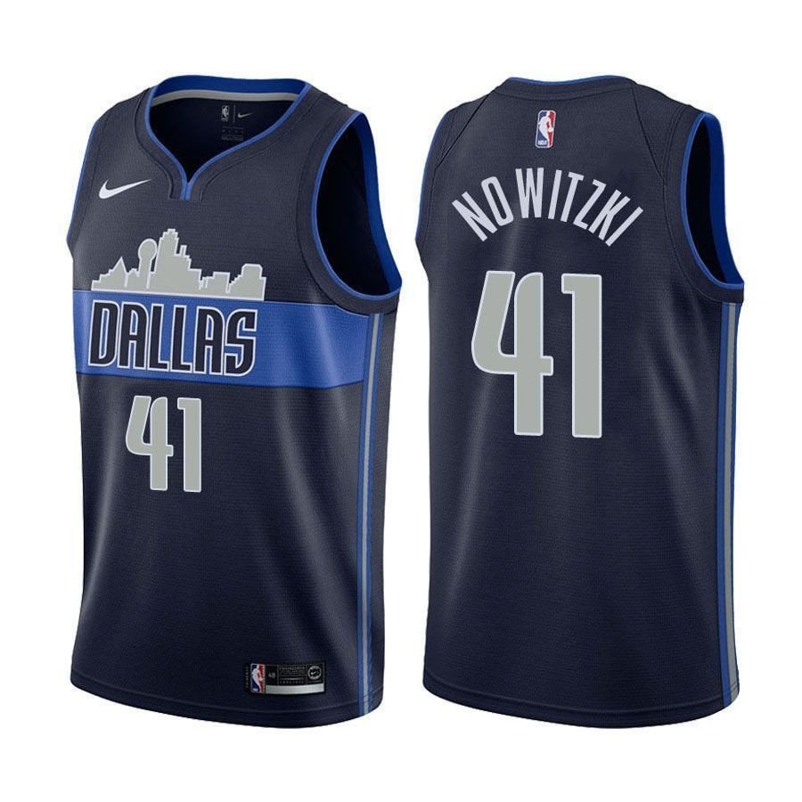 Men's Dirk Nowitzki 41 Mavericks Navy Swingman Jersey - Polyester Athletic Wear