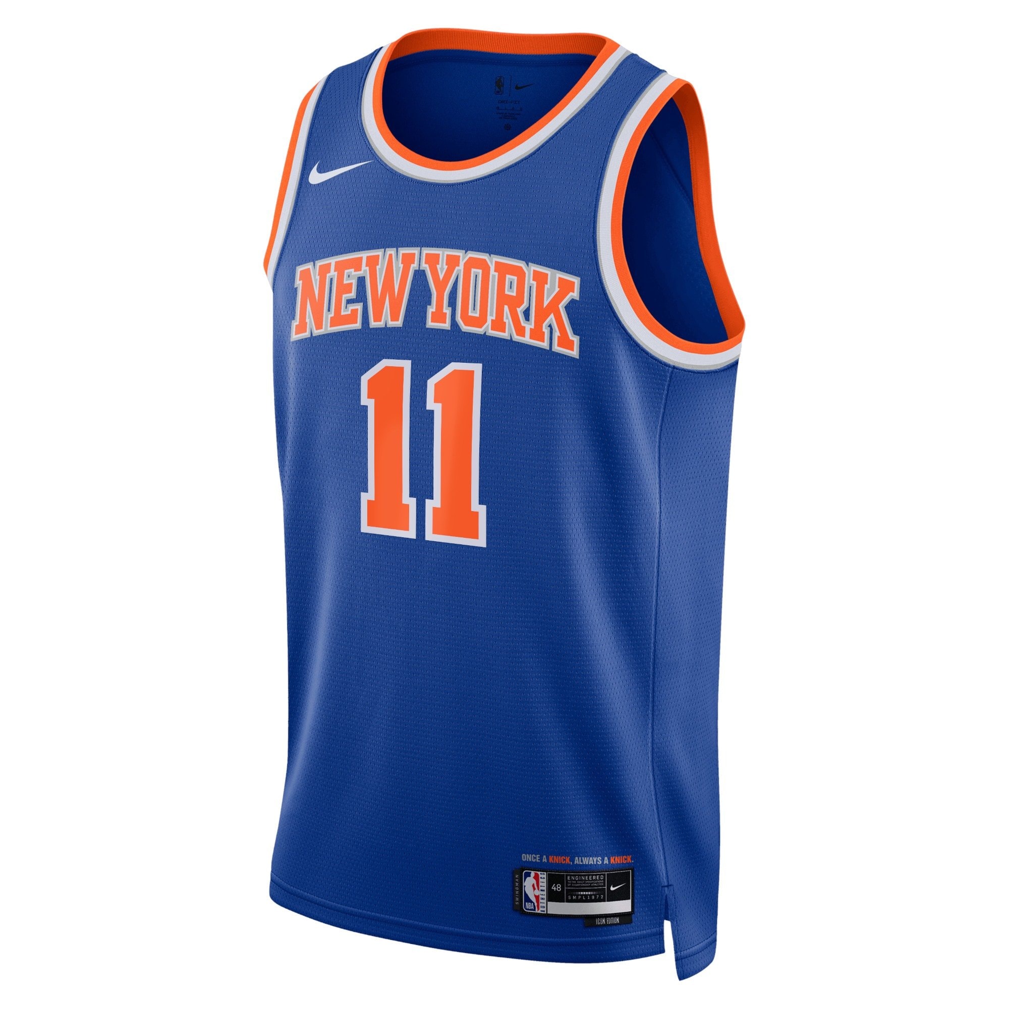 New York Knicks Icon Edition Swingman Jersey Blue Jalen Brunson Unisex