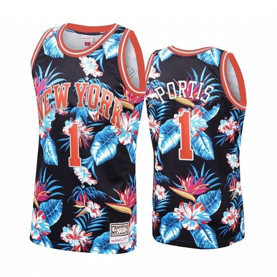 Men's New York Knicks Bobby Portis Floral Fashion Jersey Multicolor S-3XL