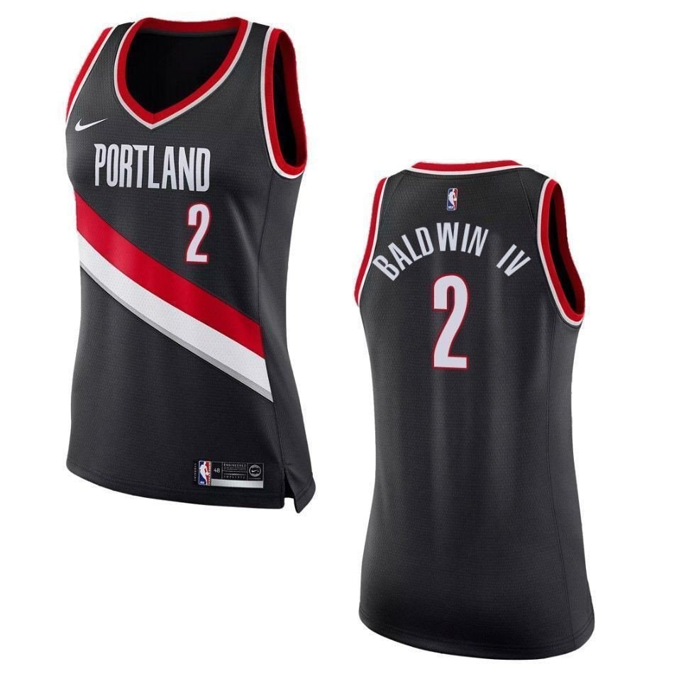 Women's Portland Trail Blazers 2 Wade Baldwin IV Icon Swingman Jersey Black