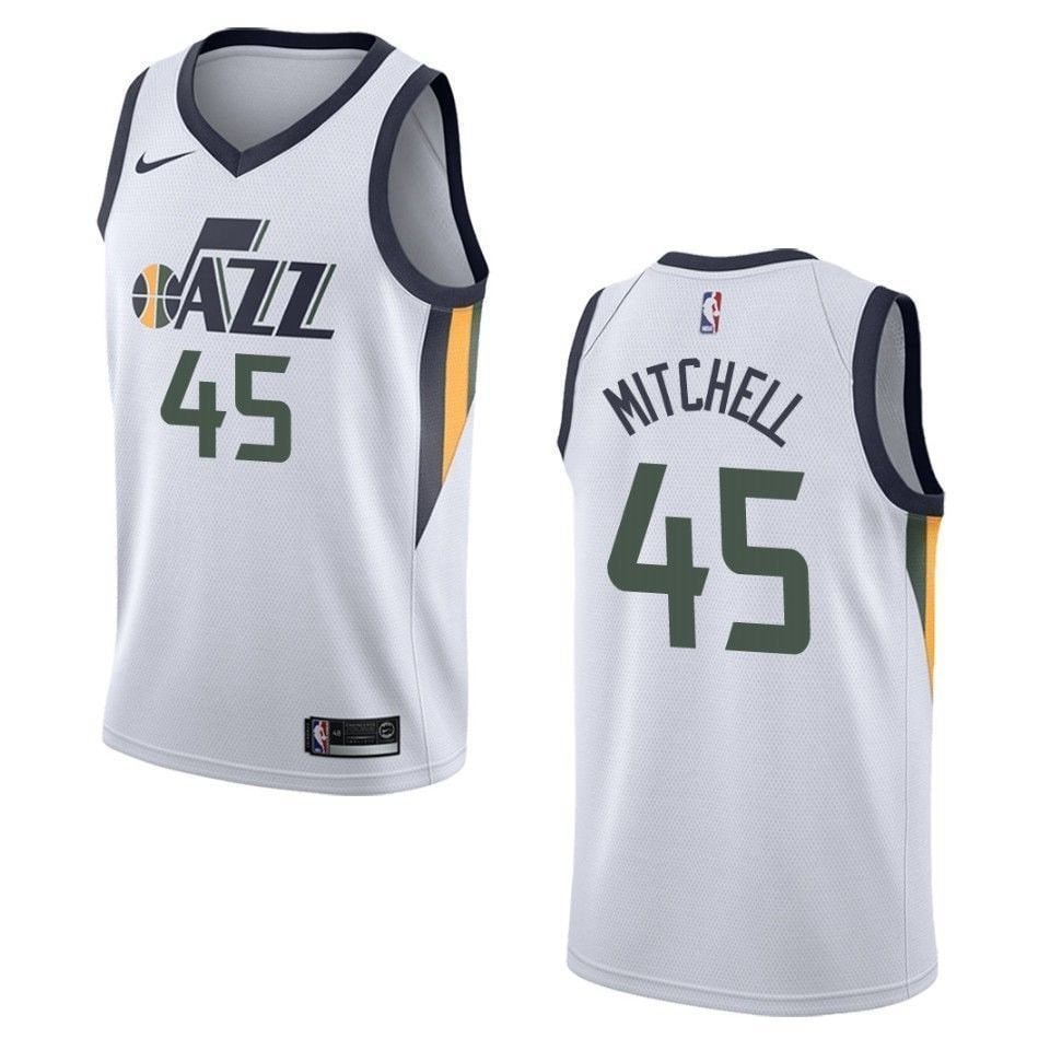 Men's Utah Jazz Donovan Mitchell 45 Association Swingman Jersey White