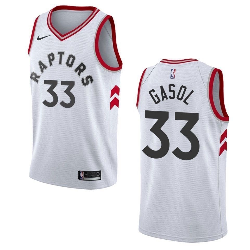 Men's Toronto Raptors Marc Gasol #33 Association Swingman Jersey White