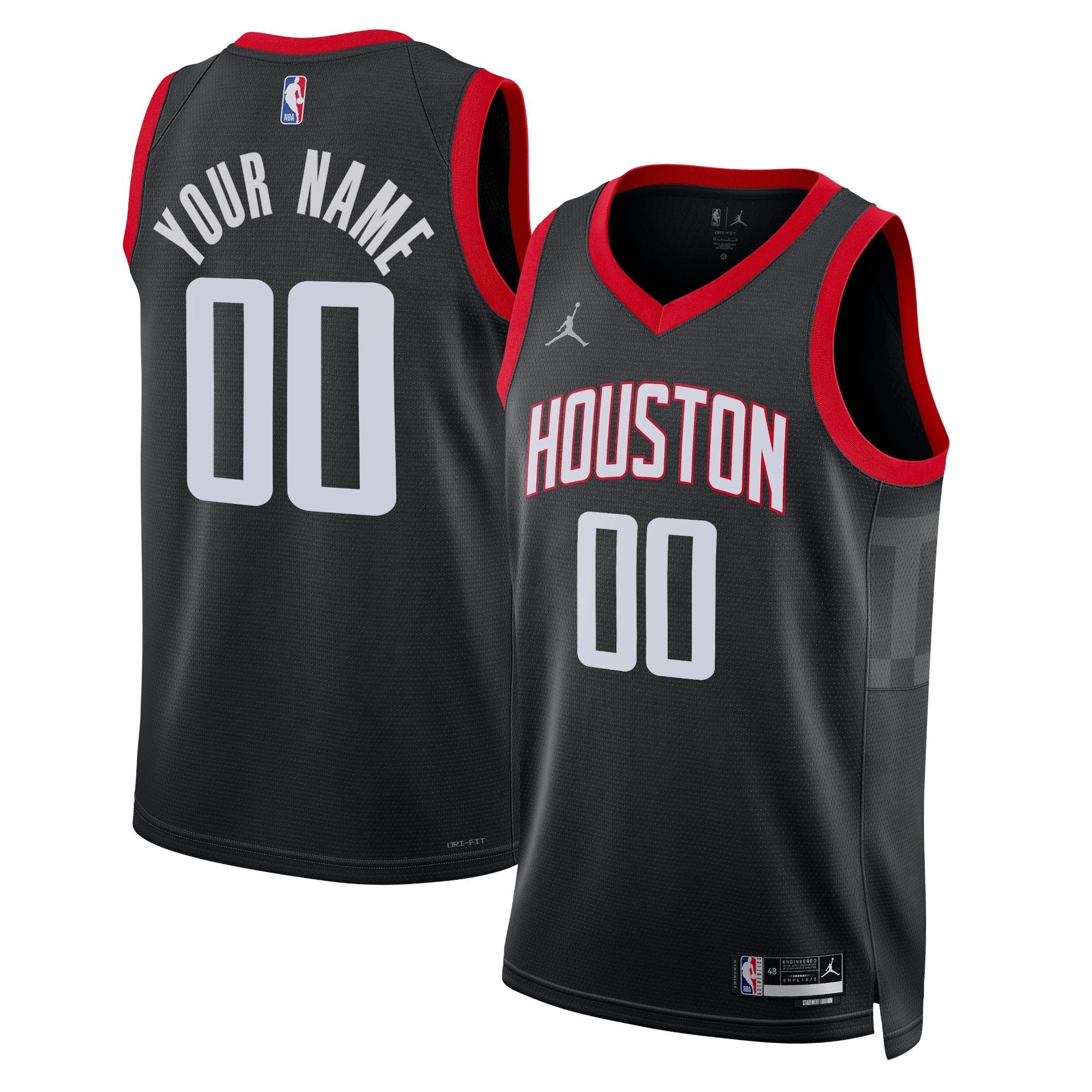 Houston Rockets Unisex 2024/25 Swingman Custom Jersey Statement Edition Black