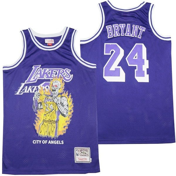 Kobe Bryant 24 Los Angeles Lakers City of Angels Swingman Jersey Purple