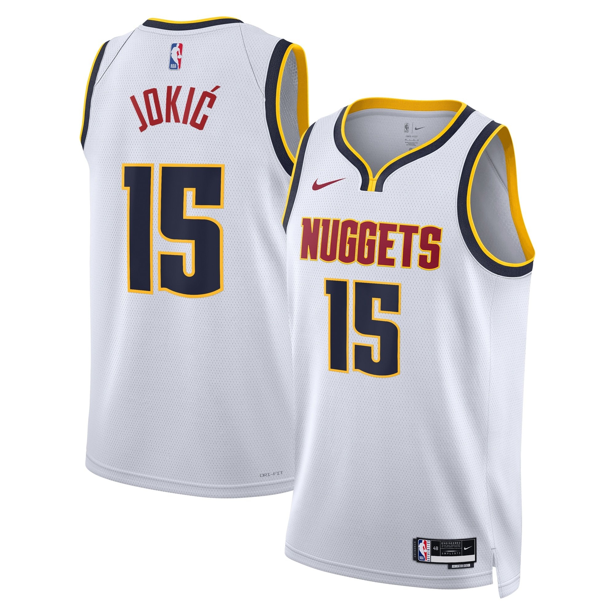 Denver Nuggets Association Swingman Jersey White Nikola Jokic Youth