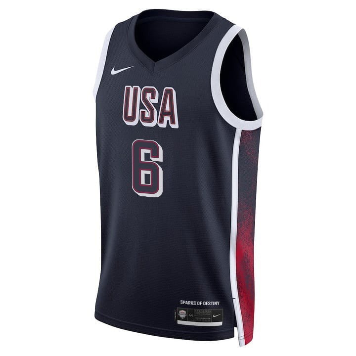 LeBron James King James USA Basketball 2024 Swingman Jersey Navy Multicolor Unisex