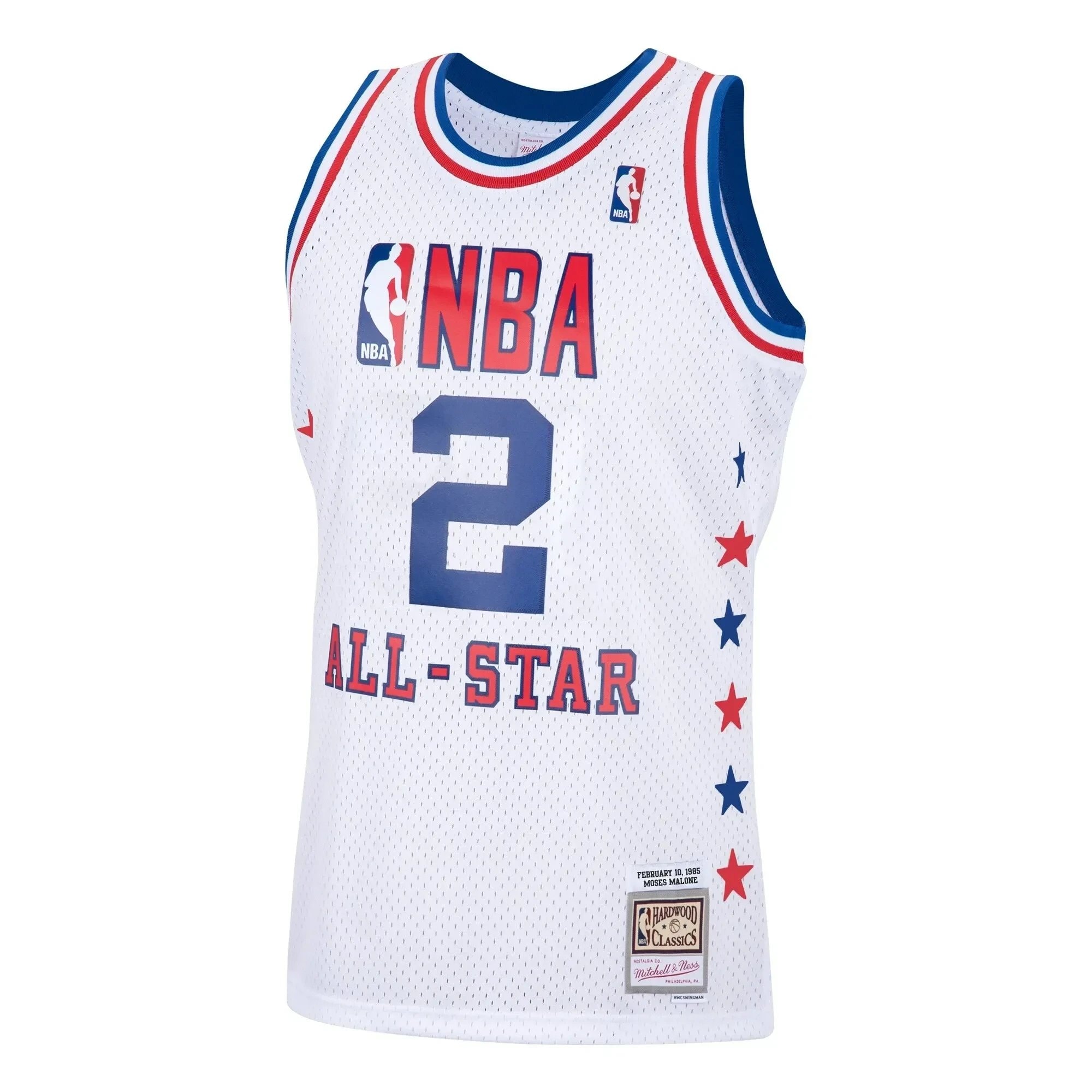 Moses Malone Eastern Conference Mitchell Ness 1985 All-star Game Swingman Jersey - White