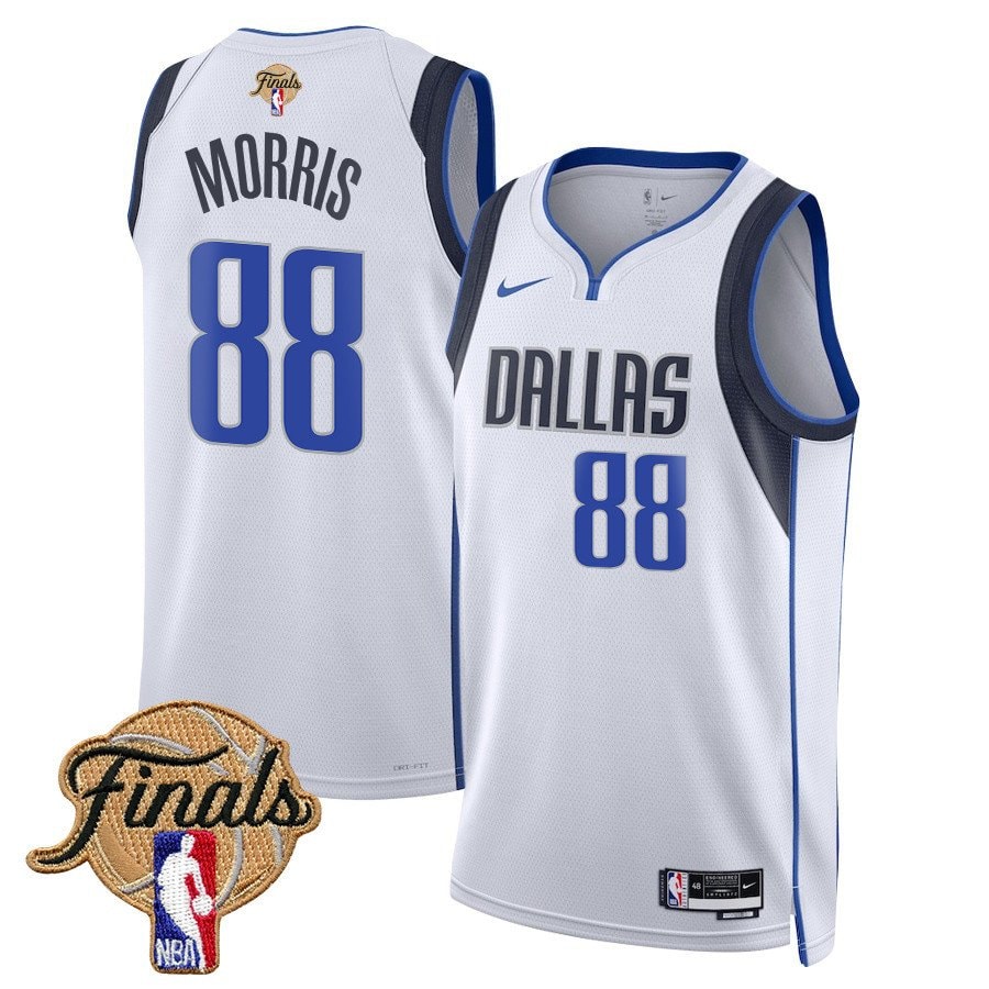 Markieff Morris 88 Dallas Mavericks 2024 Finals Patch Swingman Jersey Association Edition White