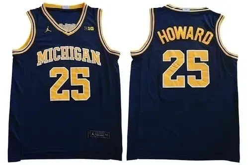 Michigan Wolverines Juwan Howard #25 Navy Basketball Jersey Unisex
