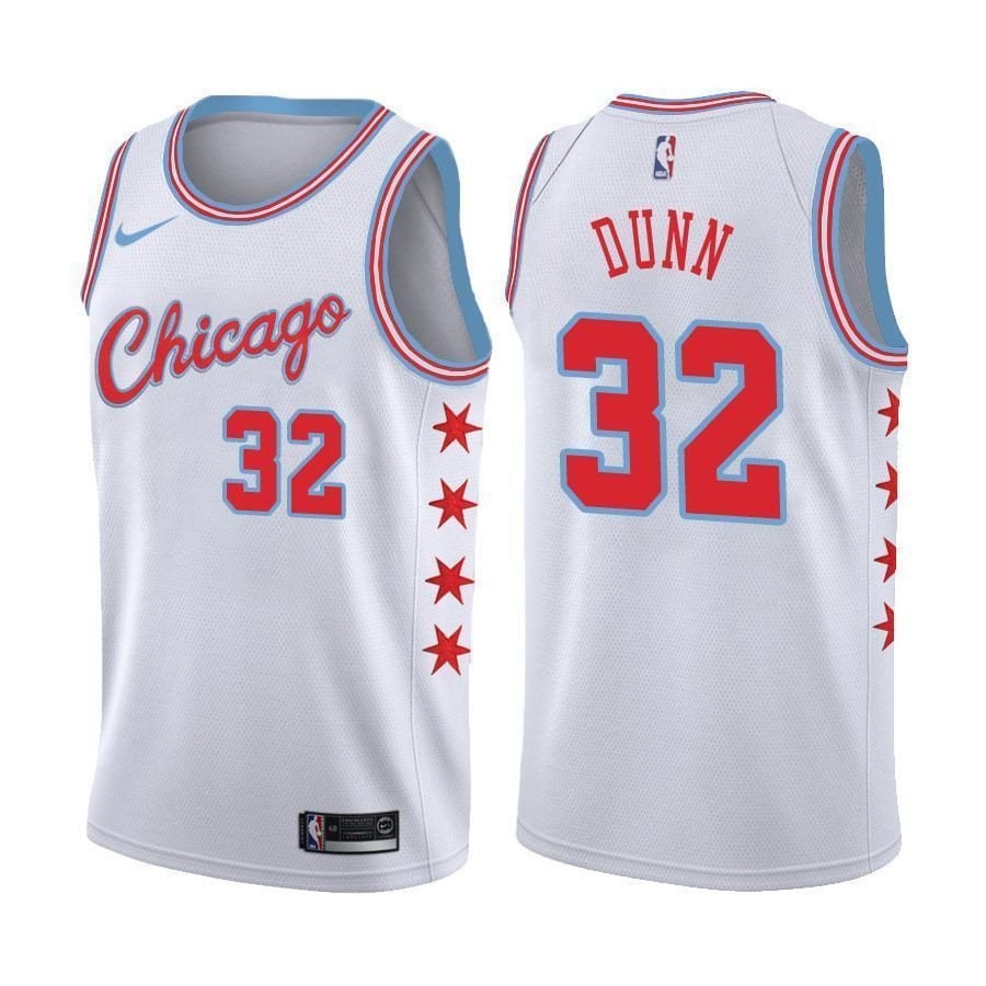 Men's Bulls Kris Dunn 32 City Edition White Basketball Jersey