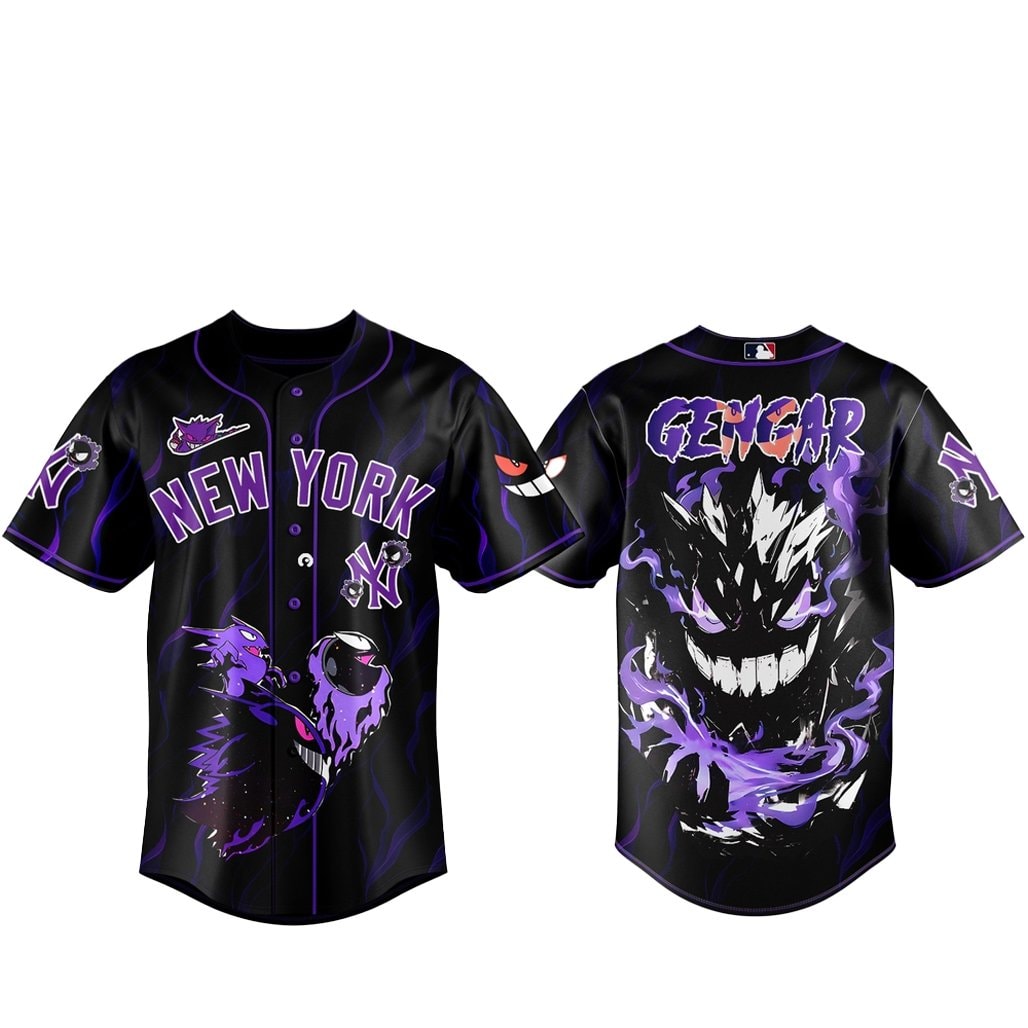 Baseball Team x Pokemon Gengar 2026 Baseball Jersey Version 2