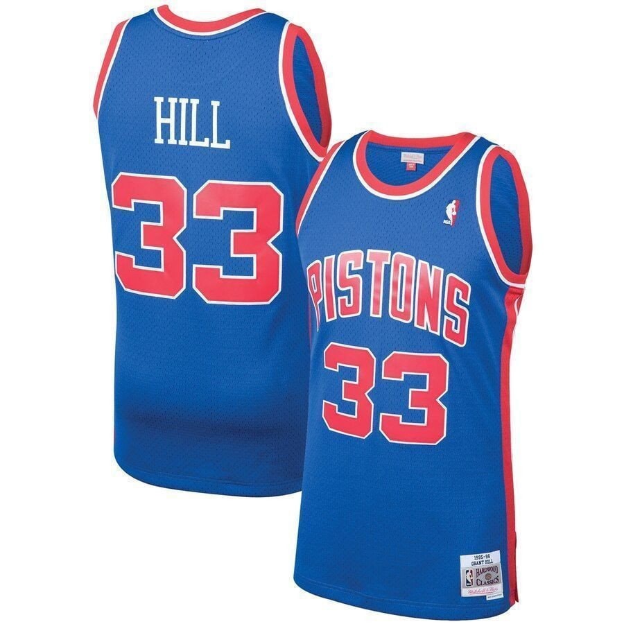 Grant Hill Detroit Pistons Mitchell & Ness 1995-96 Hardwood Classics Swingman Jersey - Blue