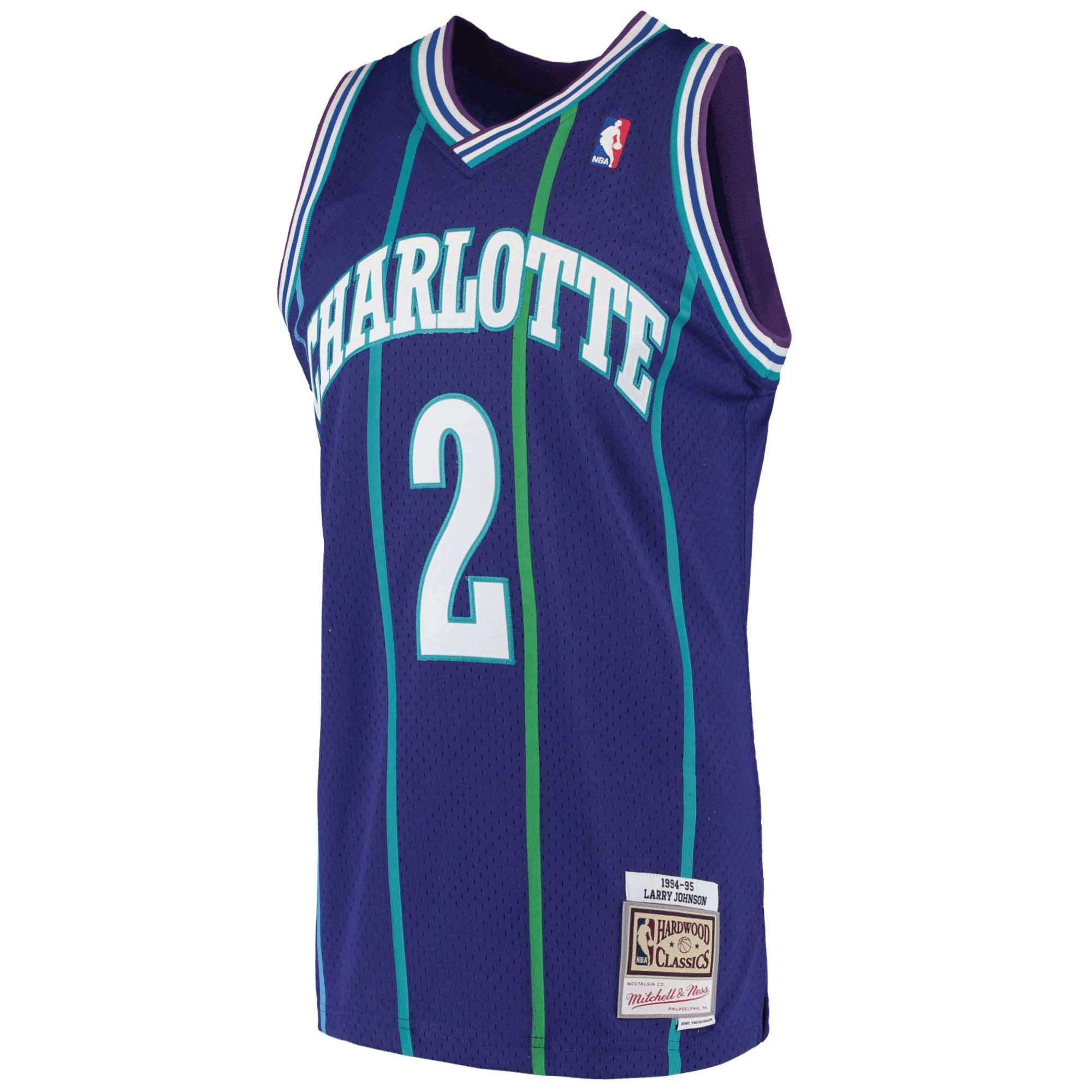 Larry Johnson Charlotte Hornets Mitchell & Ness 1992-93 Hardwood Classics Swingman Jersey - Purple Jersey