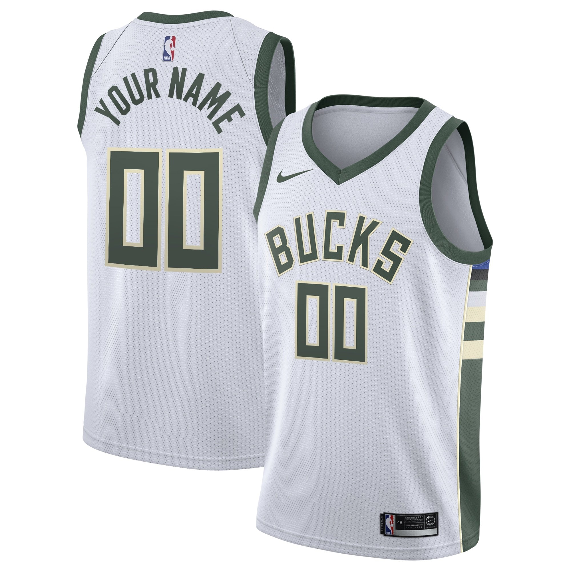 Milwaukee Bucks Association Swingman Custom Youth Jersey Multicolor S-3XL