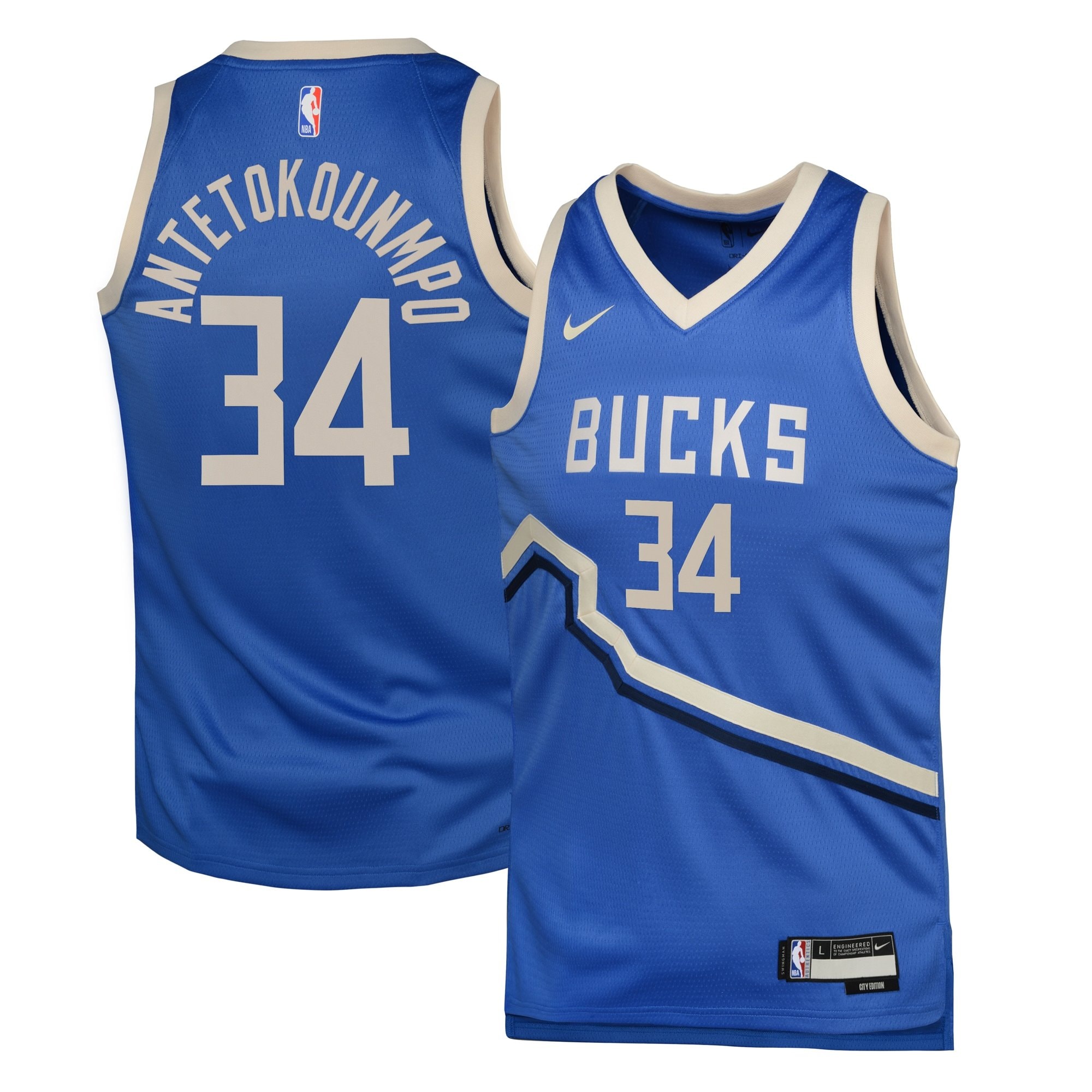 Milwaukee Bucks City Edition Swingman Jersey 2024 Royal Giannis Antetokounmpo Youth