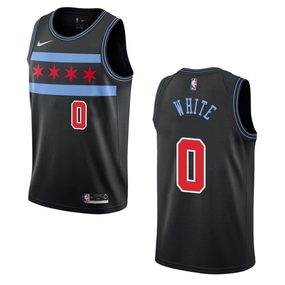 Men's Chicago Bulls Coby White City Swingman Jersey Black S-3XL