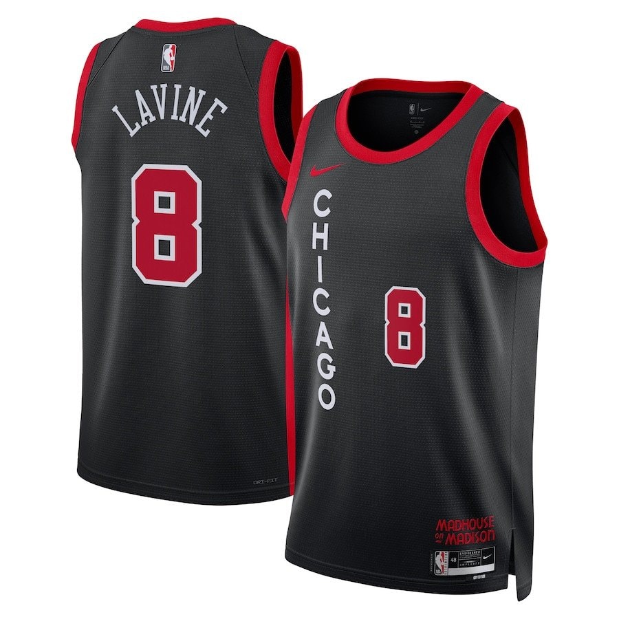 Zach LaVine 8 Chicago Bulls 2023/24 City Edition Swingman Jersey Black Unisex