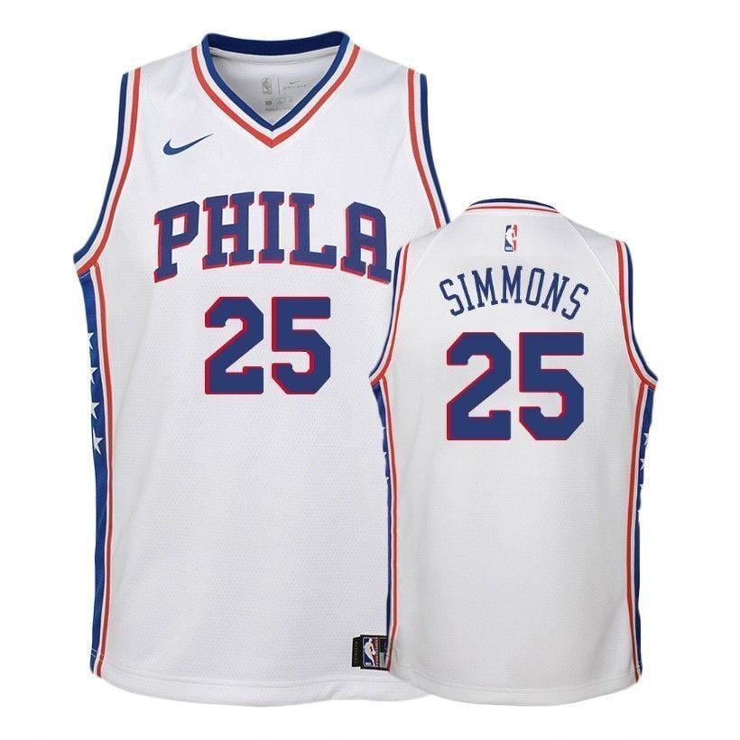Youth Philadelphia 76ers Ben Simmons #25 Association White Jersey Unisex