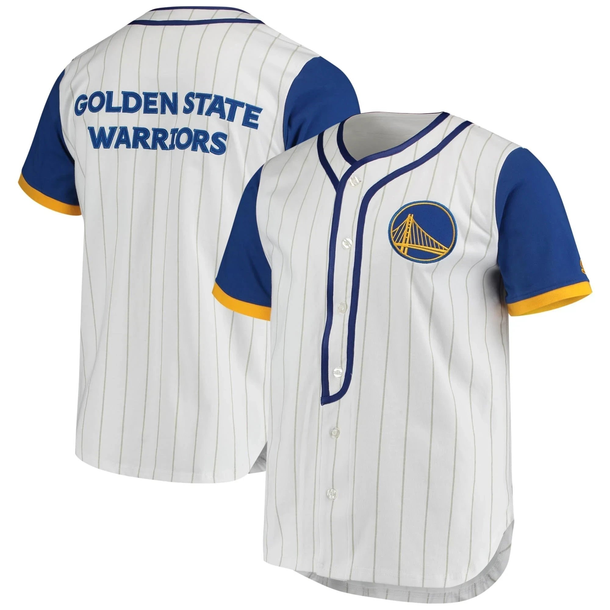 Men's White Golden State Warriors Scout Baseball Fashion Jersey S-3XL