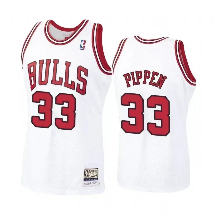 Men's Scottie Pippen 33 Basketball Team White Hardwood Classics Jersey