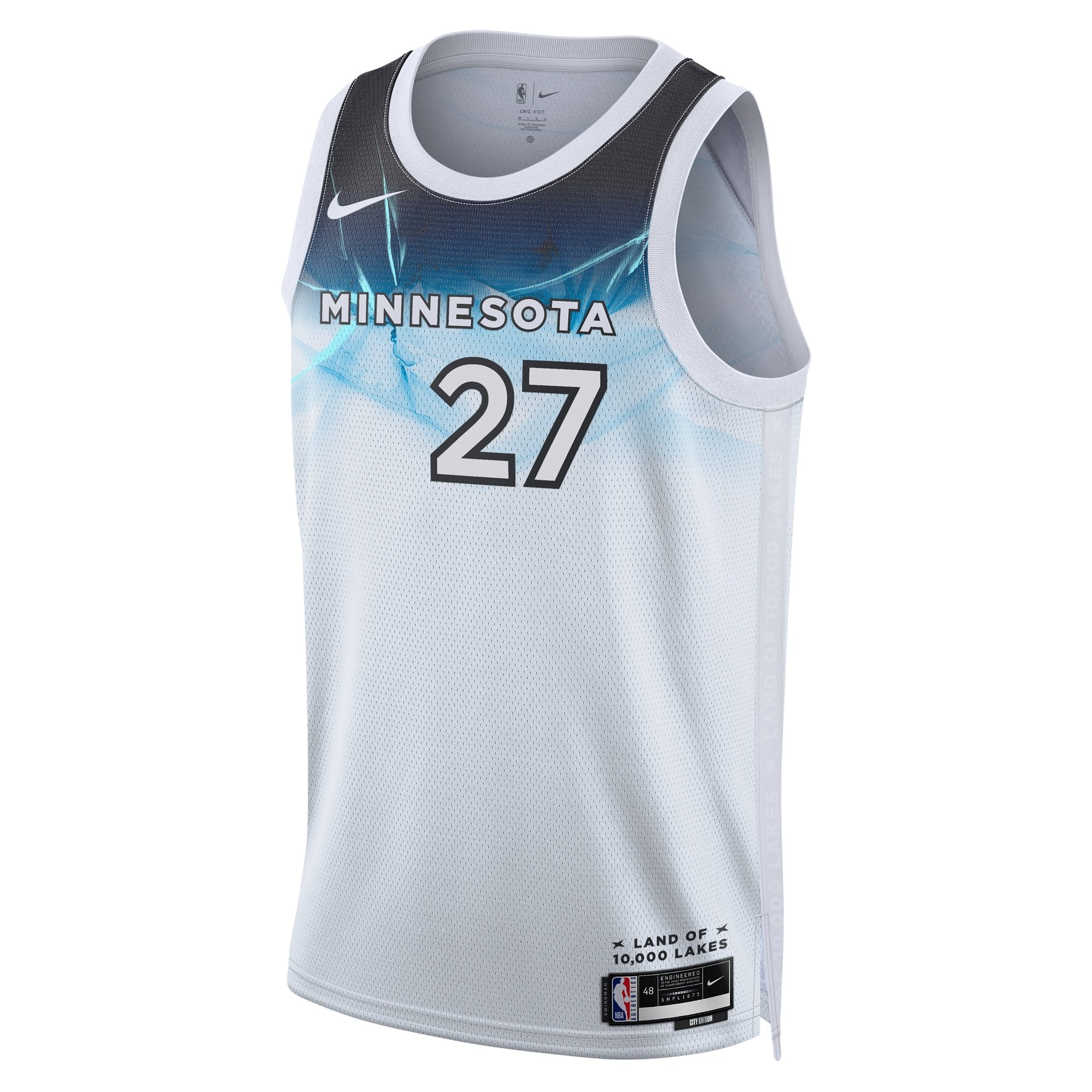 Minnesota Timberwolves 2024 City Edition Swingman Jersey White Rudy Gobert Unisex