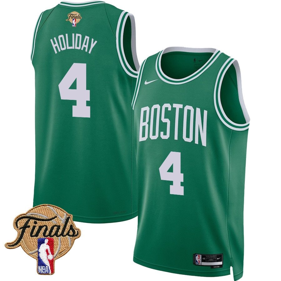 Jrue Holiday 4 Boston Celtics 2024 Finals Patch Icon Edition Jersey Kelly Green