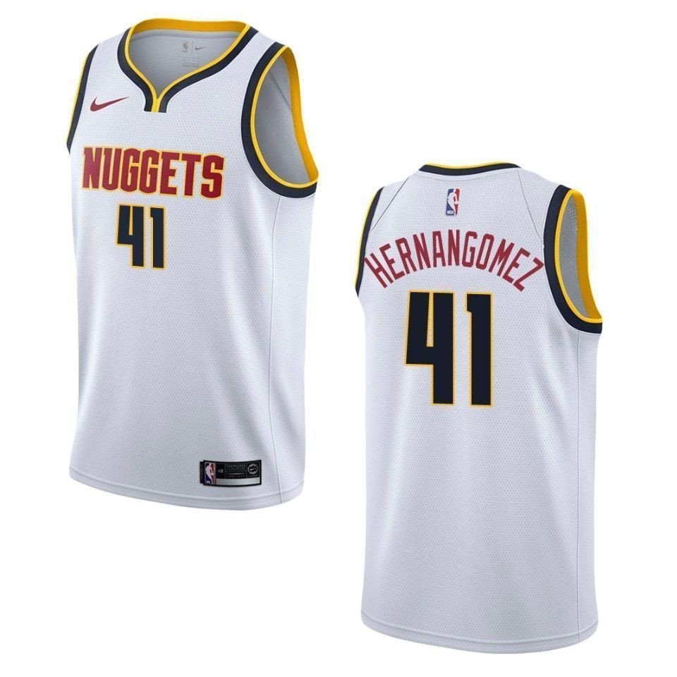 Men's Basketball Team 41 Juan Hernangomez Association Swingman Jersey - Wihte