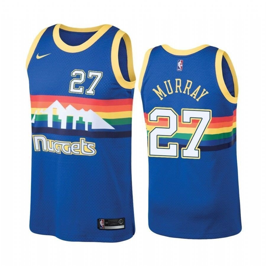 Men's Denver Nuggets Jamal Murray Hardwood Classics Blue Jersey 27
