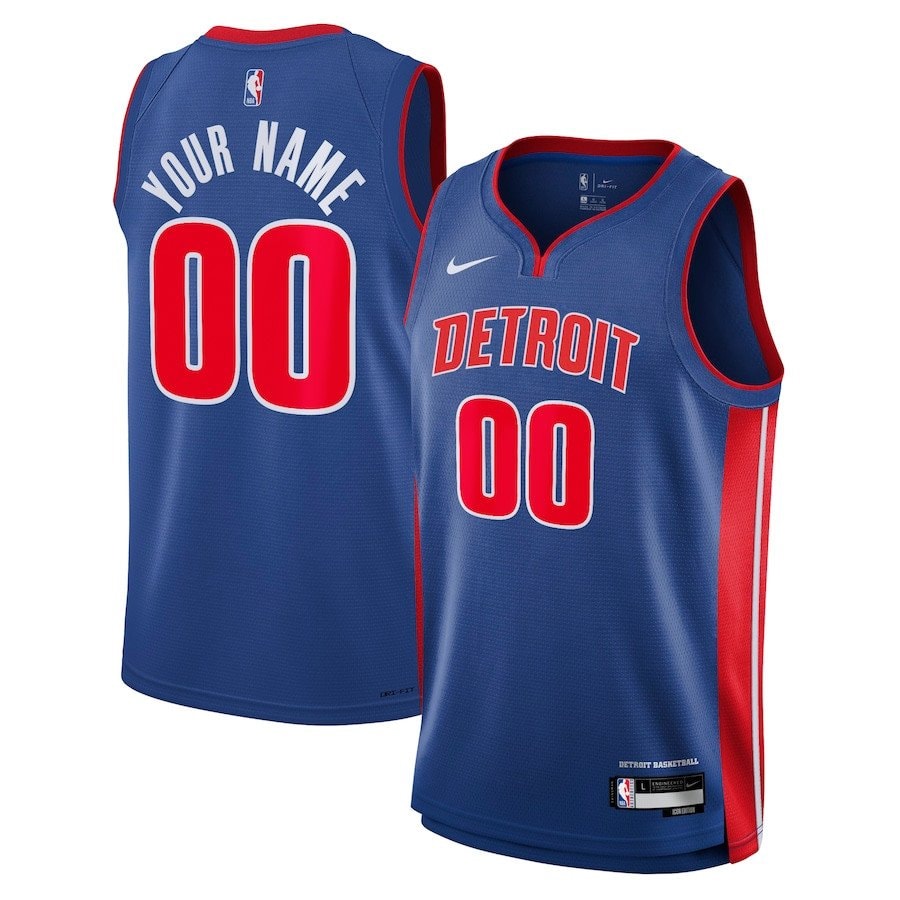 Detroit Pistons 2023/24 Icon Swingman Custom Jersey Unisex Blue