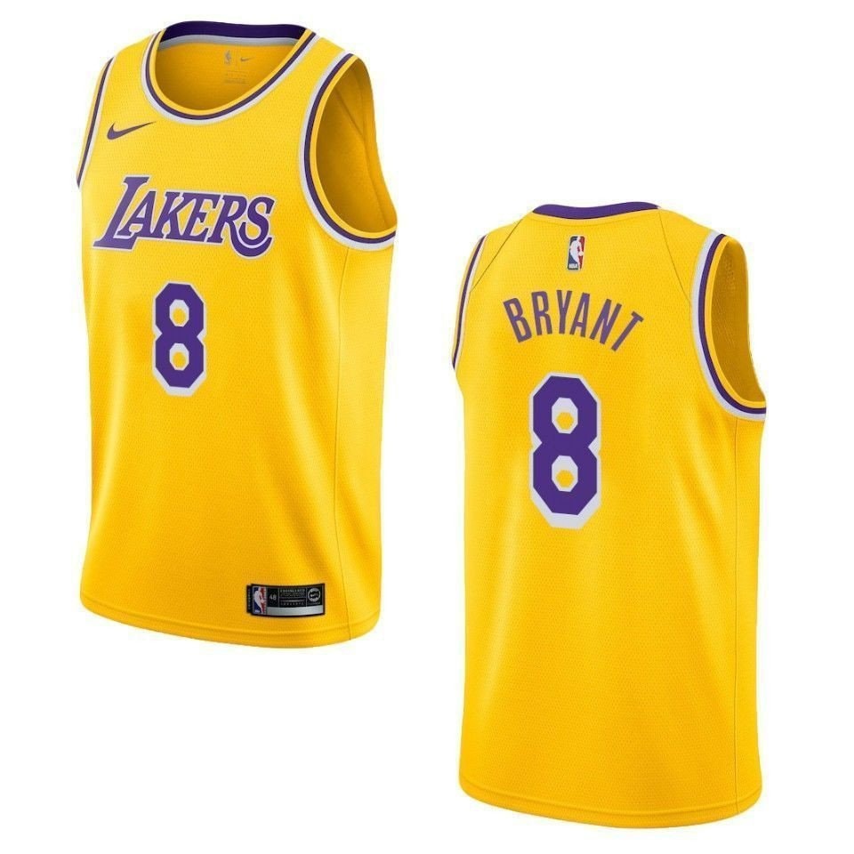 Men's Los Angeles Lakers Kobe Bryant 8 Icon Swingman Jersey Gold