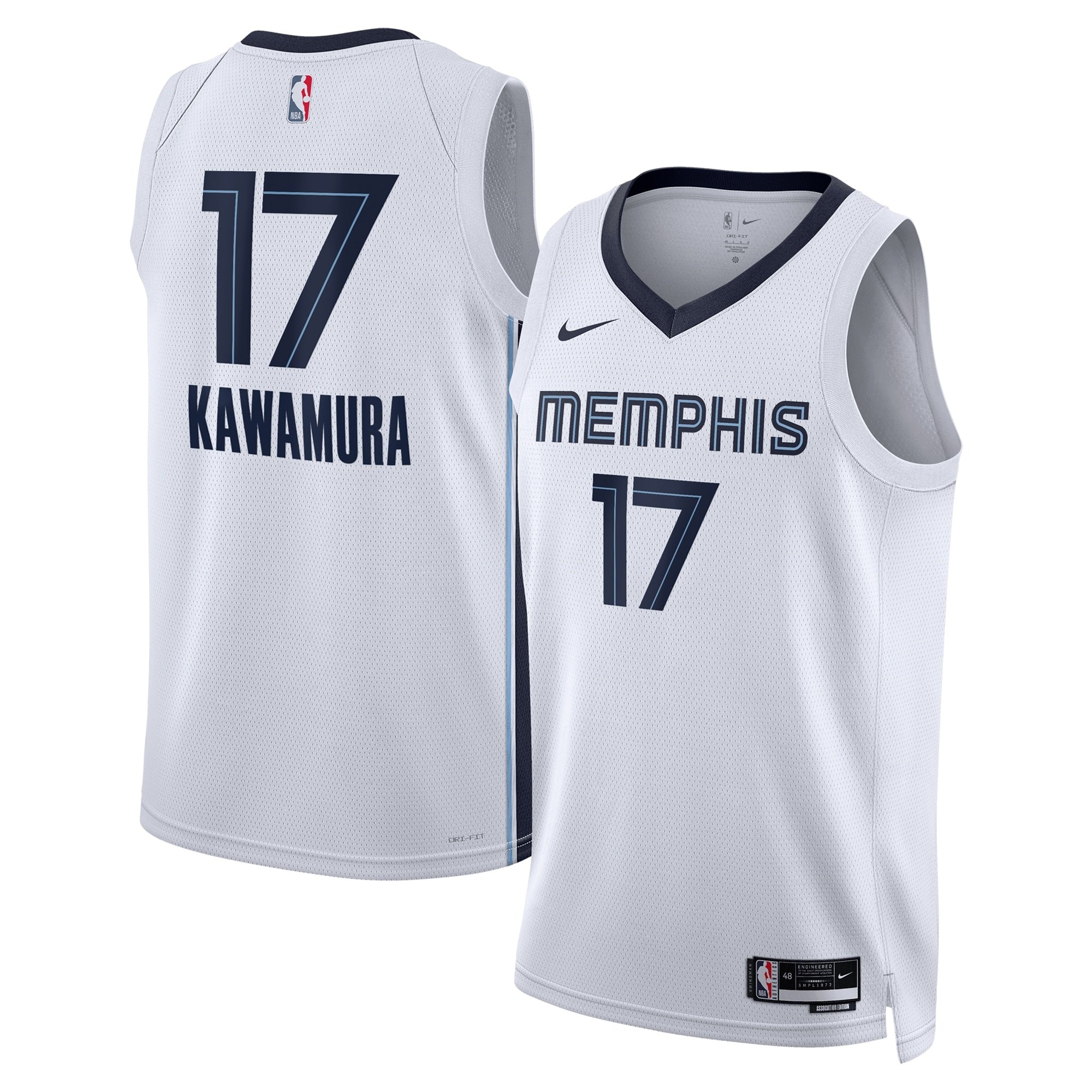 Memphis Grizzlies Association Edition Swingman Jersey White Yuki Kawamura Unisex