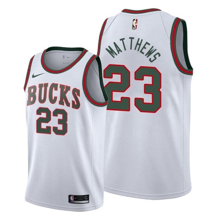 Wesley Matthews 23 Basketball Team Classic Edition White Jersey - Men Jersey