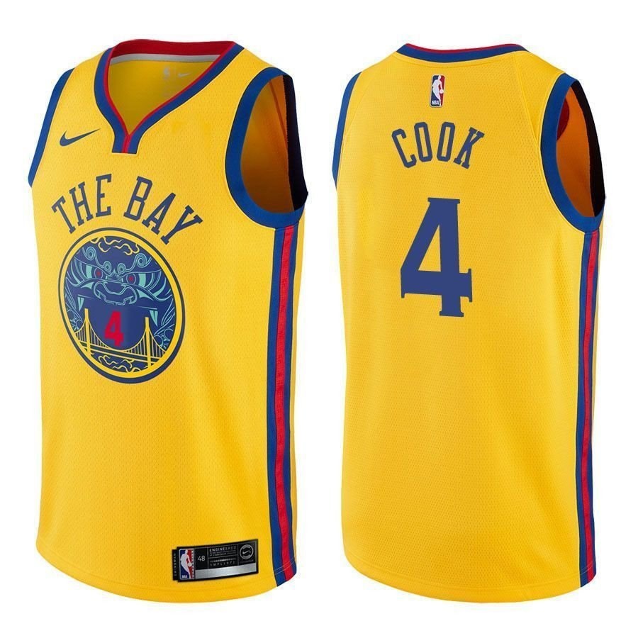 Men's Warriors Quinn Cook 4 City Gold Jersey - Multicolor Basketball