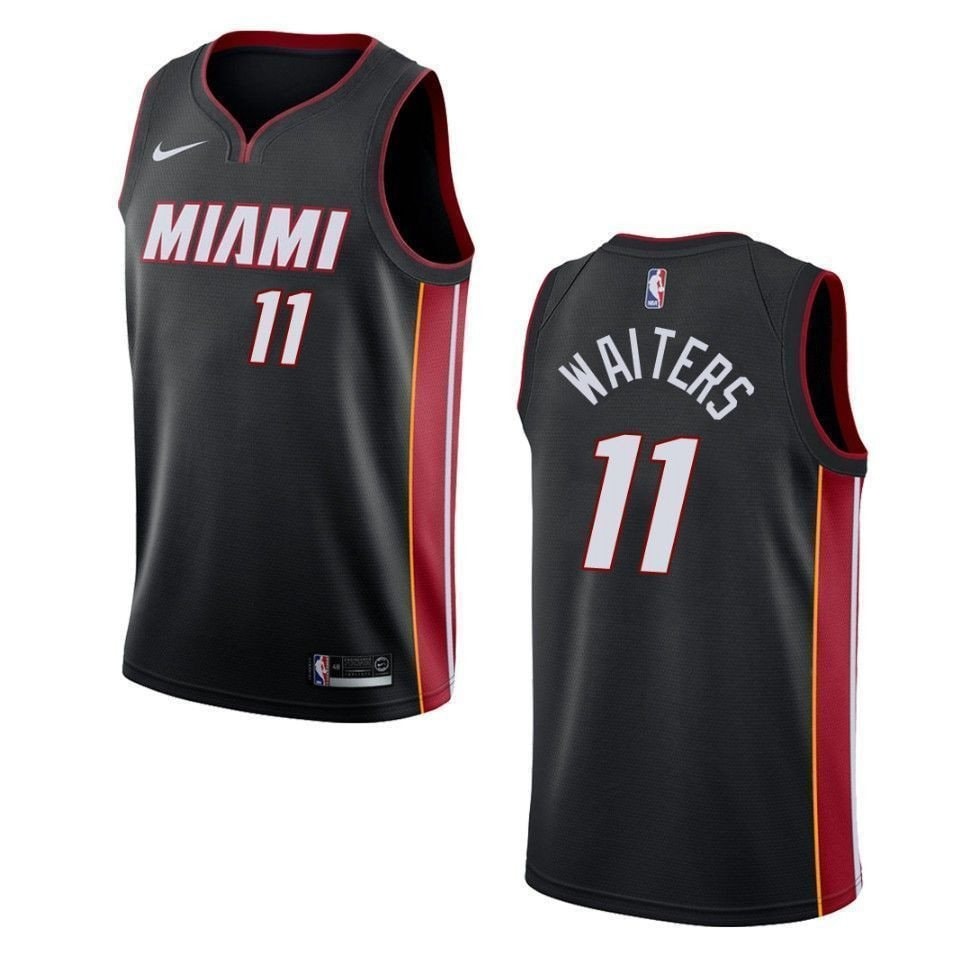 Men's Miami Heat 11 Dion Waiters Icon Swingman Jersey Black