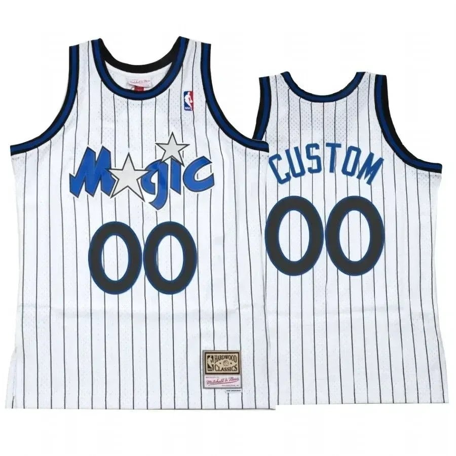 Men's Custom Orlando Magic White Hardwood Classics Jersey - Sizes S-3XL