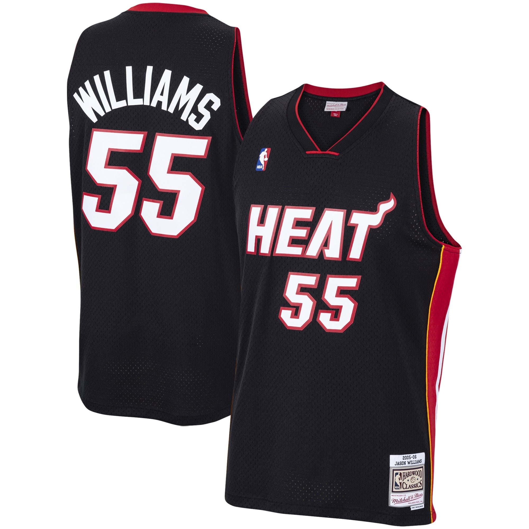 Men's Mitchell & Ness Jason Williams Black Miami Heat 2005-06 Hardwood Classics Swingman Jersey