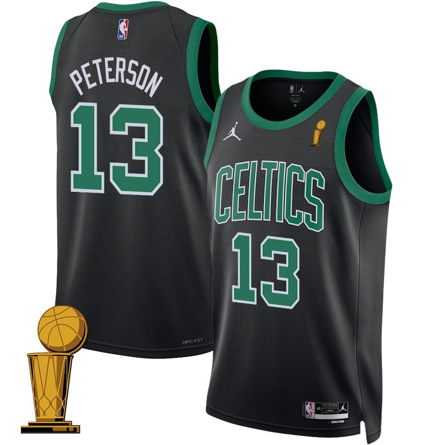 Drew Peterson 13 Boston Celtics 2024 Finals Champions Swingman Jersey Statement Edition Black