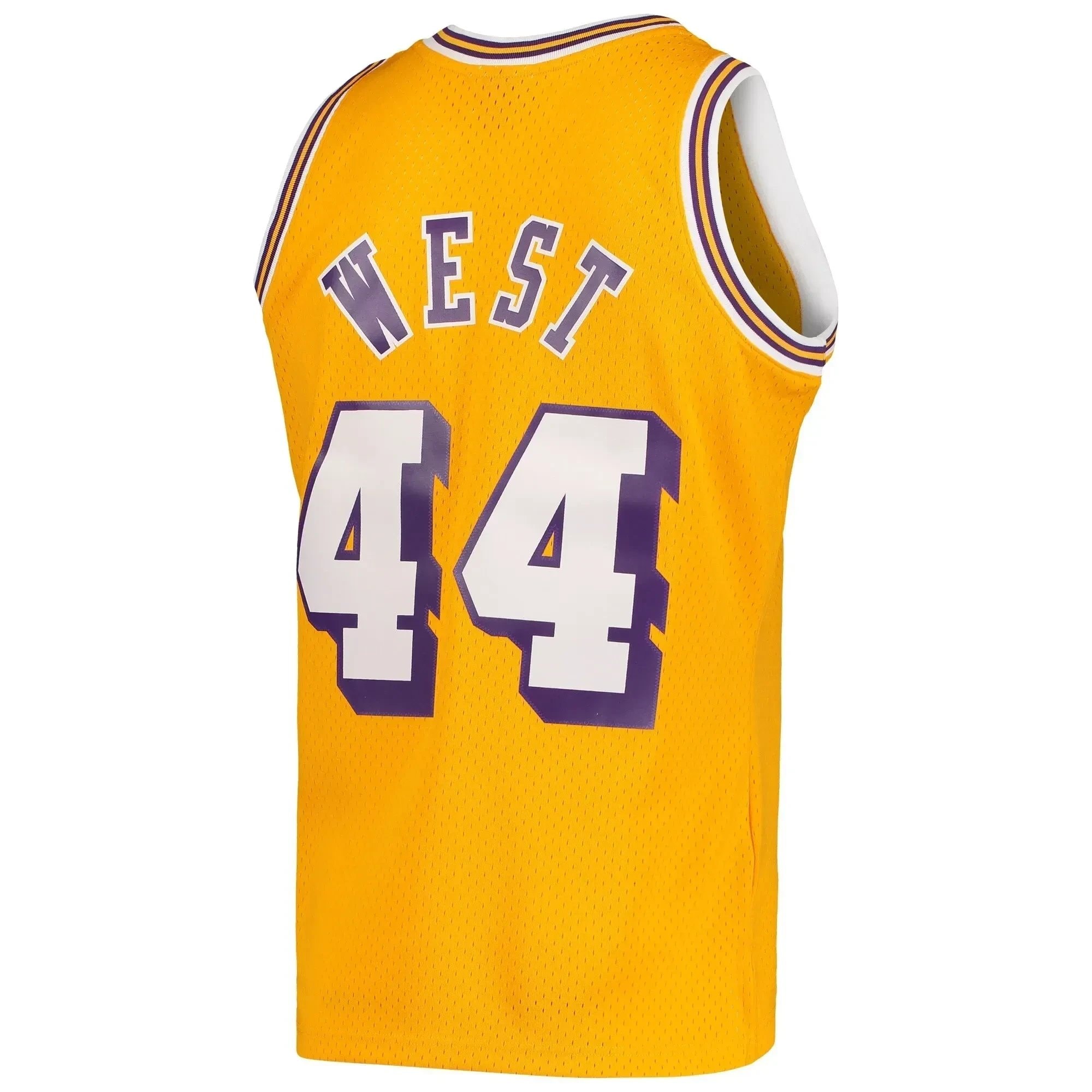 Jerry West Los Angeles Lakers Mitchell Ness Hardwood Classics 1971-72 Swingman Jersey - Gold