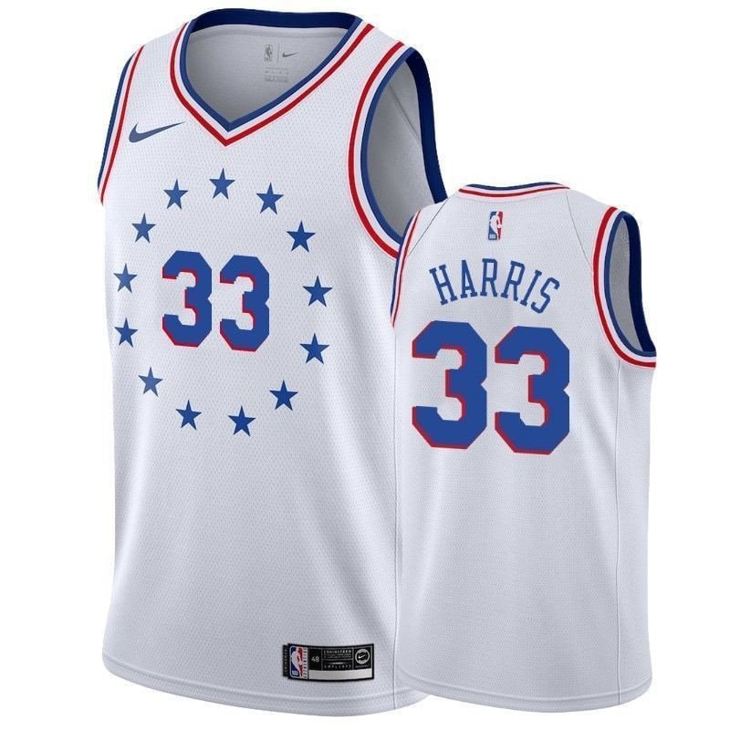 Men's Tobias Harris 33 Earned White 76ers Jersey - Breathable Polyester Athletic Wear S-3XL