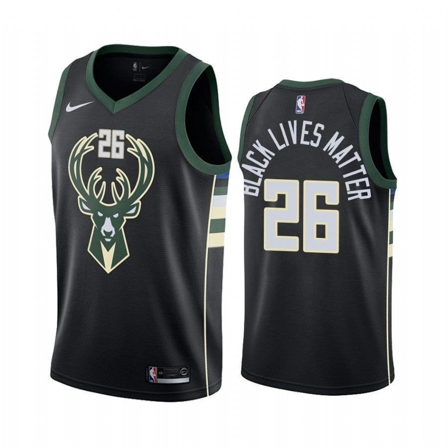 Men's Kyle Korver Black Lives Matter Bucks State Jersey Black Multicolor Polyester