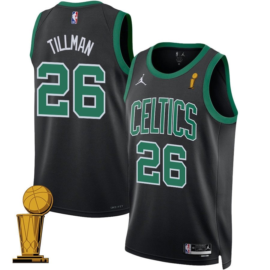 Xavier Tillman 26 Boston Celtics 2024 Finals Champions Swingman Jersey Statement Edition Black