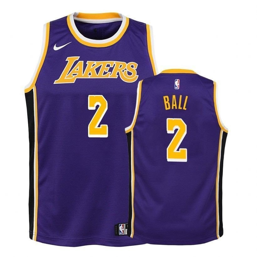 Youth Lakers Lonzo Ball #2 2018-19 Statement Purple NBA Jersey