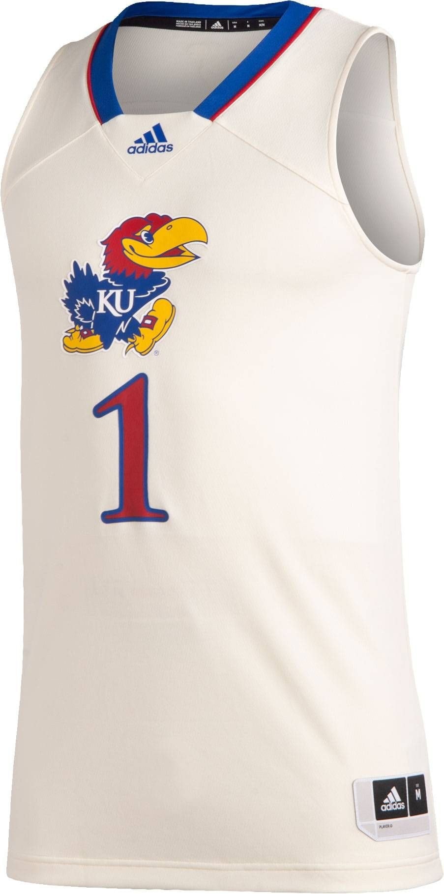 Men's Kansas Jayhawks Swingman White Jersey - 100% Polyester, Breathable NCAA Fan Jersey